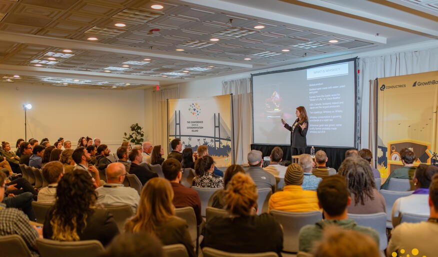 A keynote session at Experimentation Island