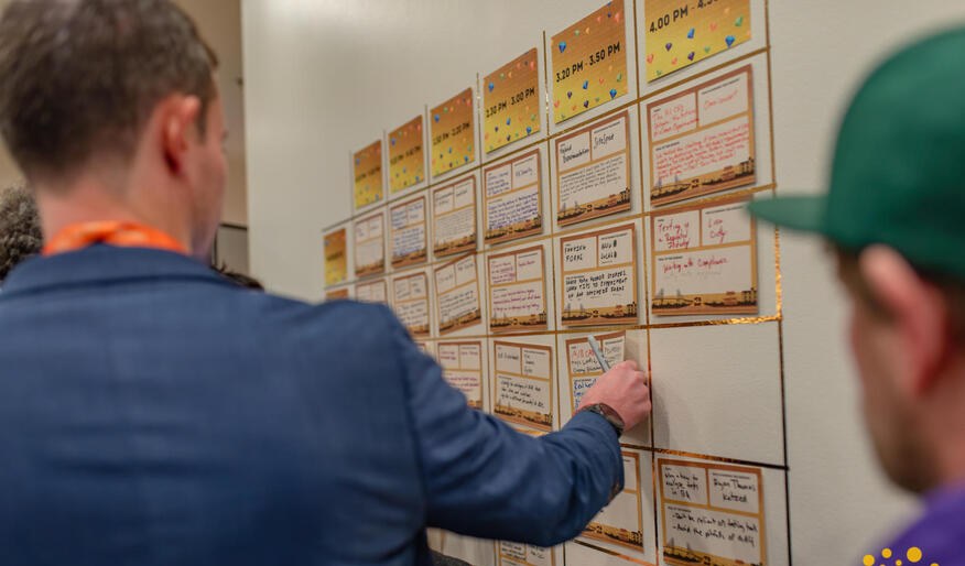 Attendees shaping an unconference schedule